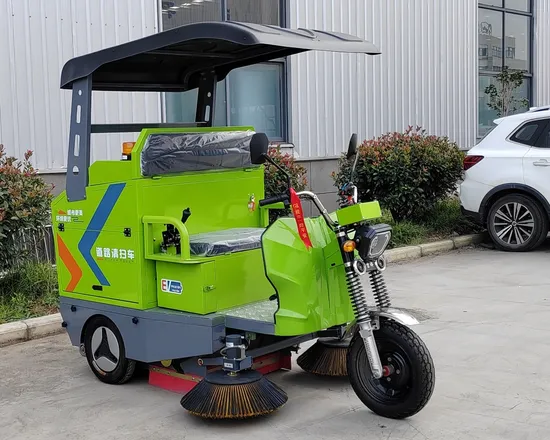 China Three Wheels Electric Road Sweeper Asphalt Ride on Electric Wash Cart Sweeper Lithium Battery for City Cleaning